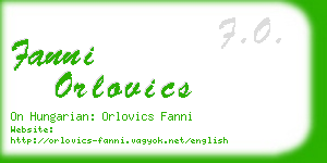 fanni orlovics business card